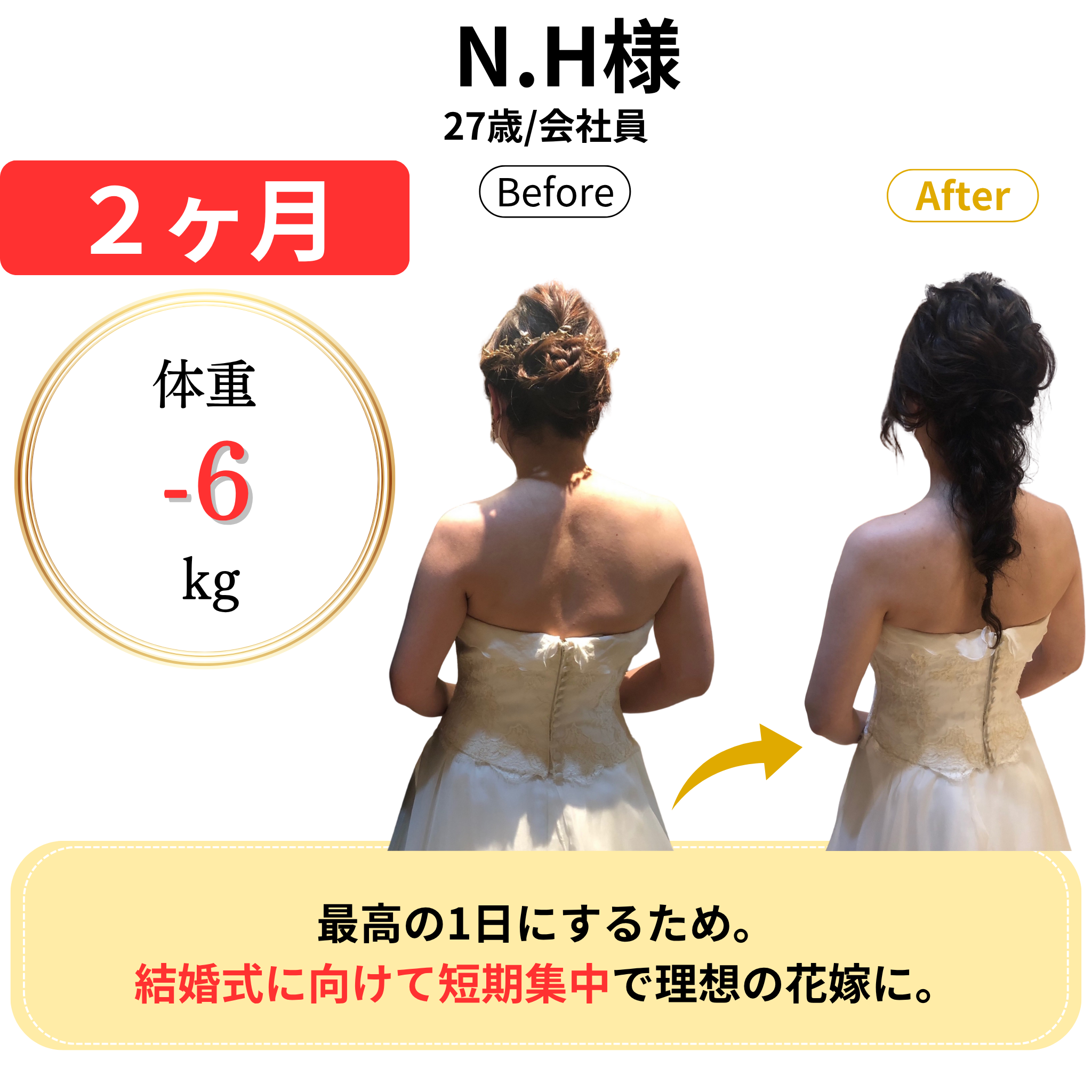N.H様 2ヶ月 体重-6kg
